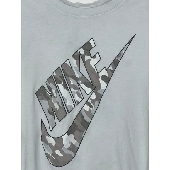 Mens Nike Tee Pale Blue With Gray Camp Logo Design Short Sleeves Top Size XXL - Picture 2 of 6